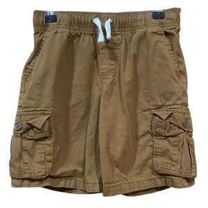 Cat & Jack Boys Cargo Shorts‎ Brown Casual Adjustable Waist Pockets Size S (6/7)